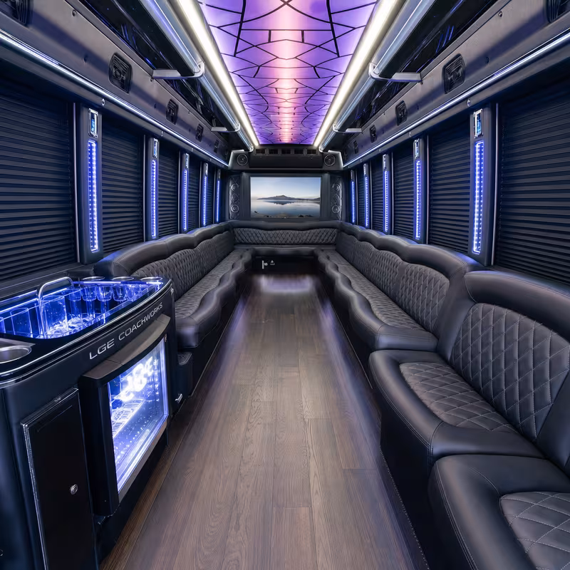 15 Passenger Party Bus Interior