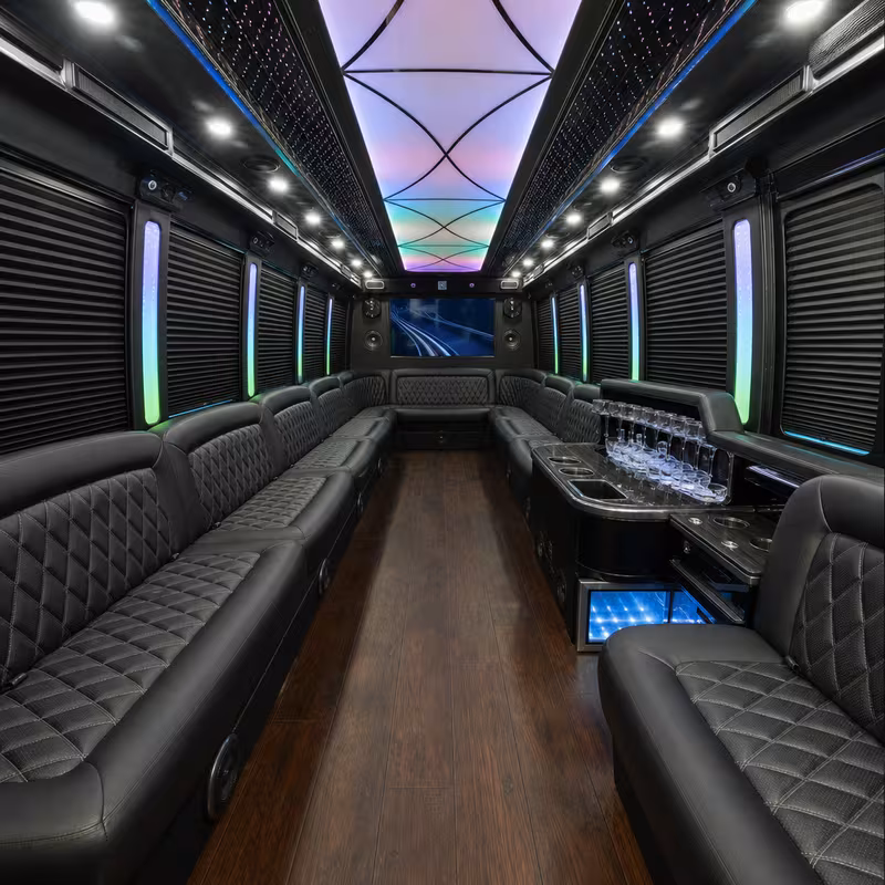 15 Passenger Party Bus Interior