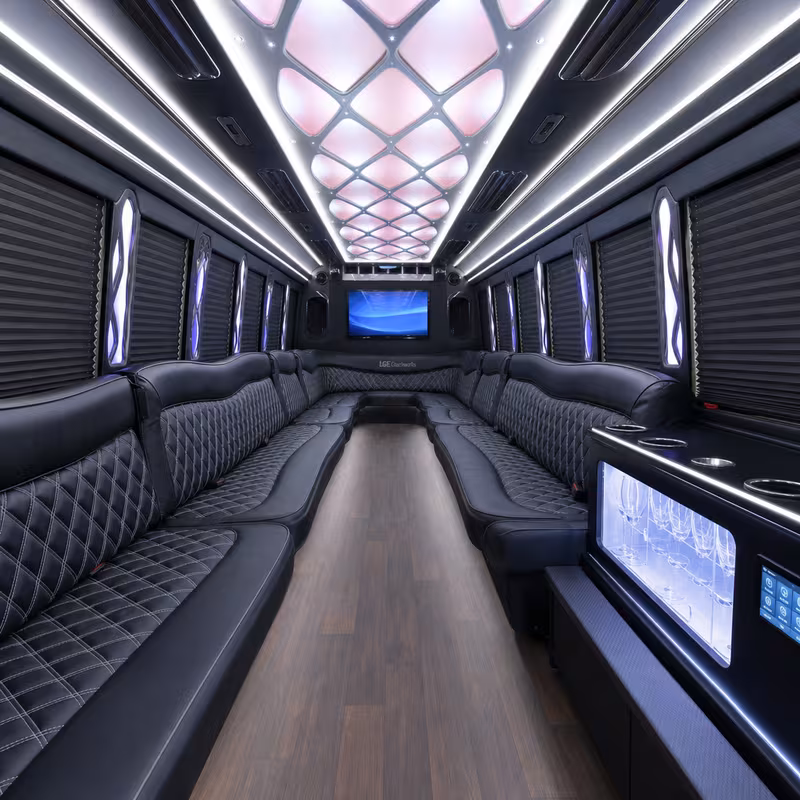 18 Passenger Party Bus Interior