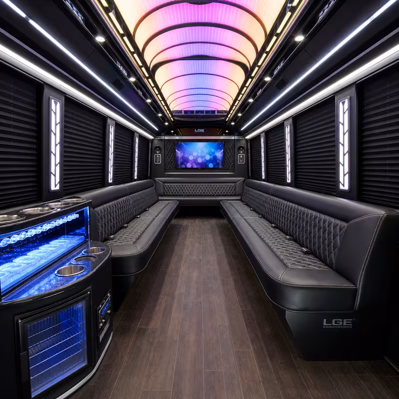 18 Passenger Party Bus Interior