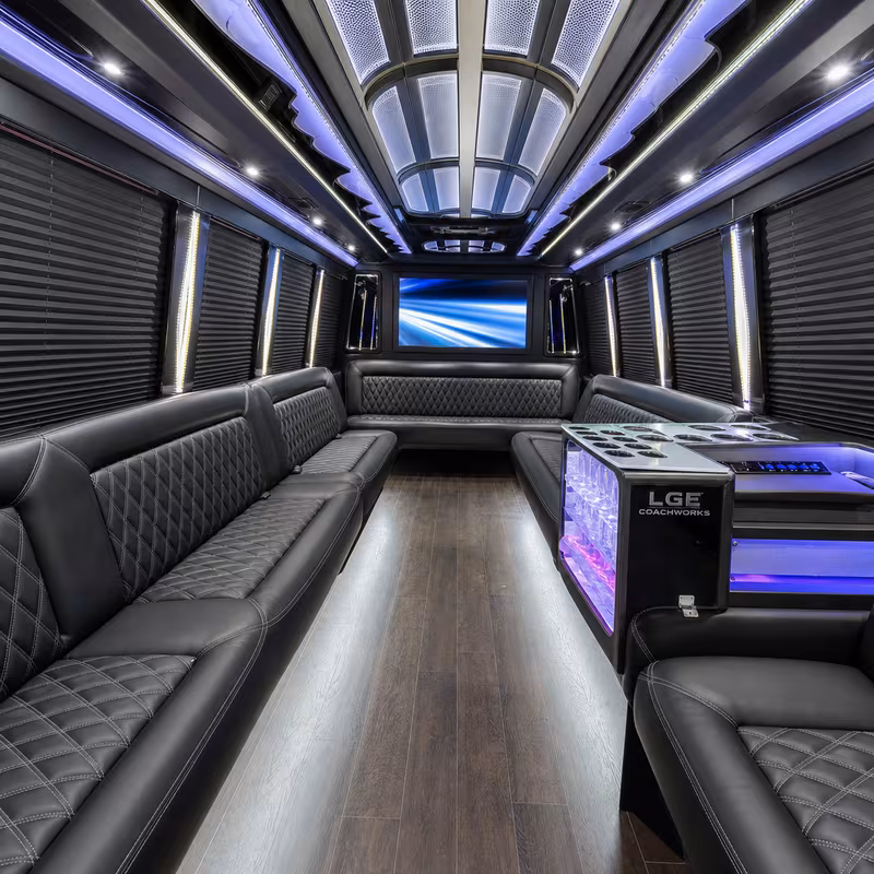 20 Passenger Party Bus Interior