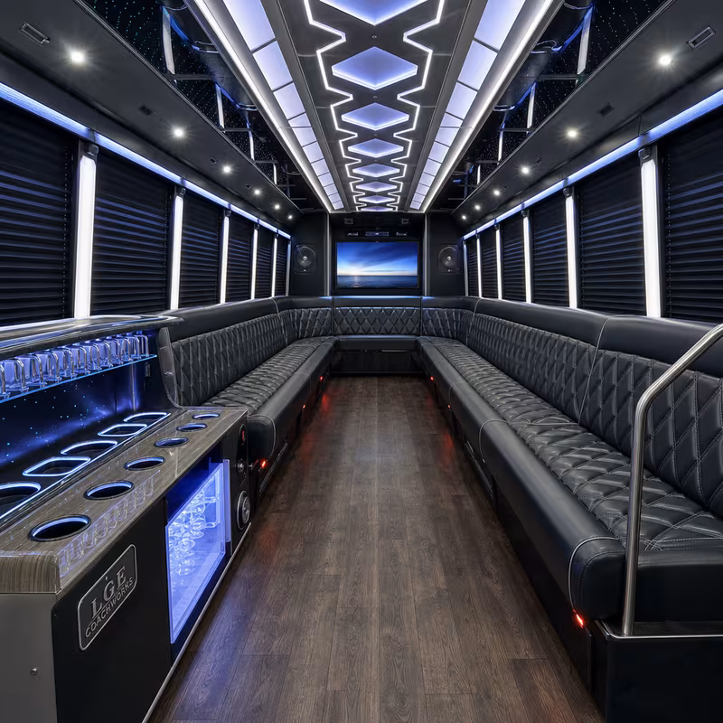30 Passenger Party Bus Interior