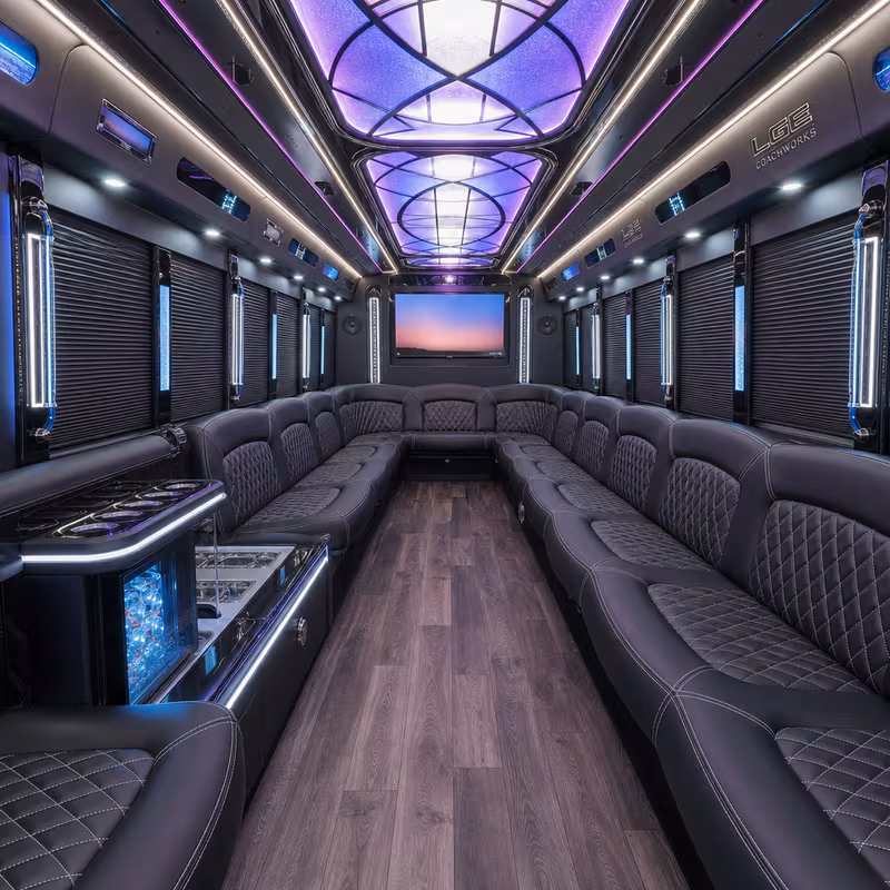 40 Passenger Party Bus Interior