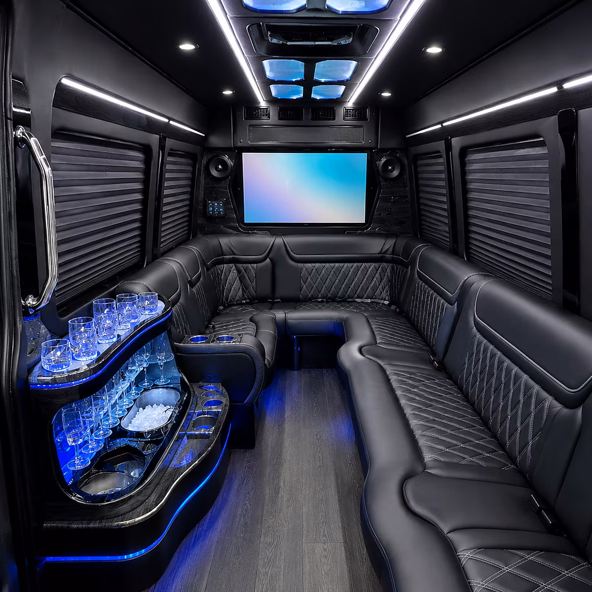 Jacksonville Prom & Homecoming Transportation party bus interior