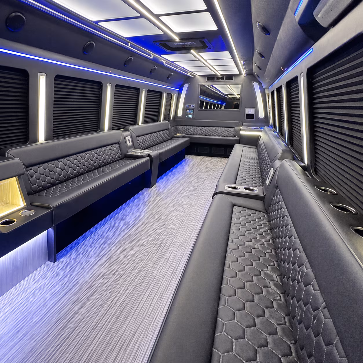 Jacksonville Sporting Event Transportation party bus interior