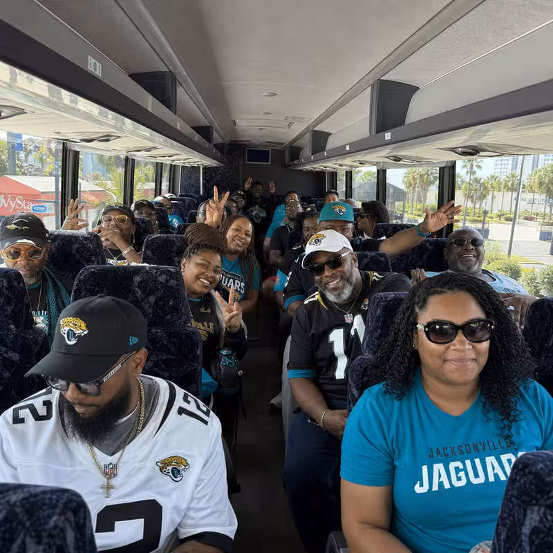 Black Mercedes Sprinter van staged for an Jacksonville Sporting Event Transportation group
