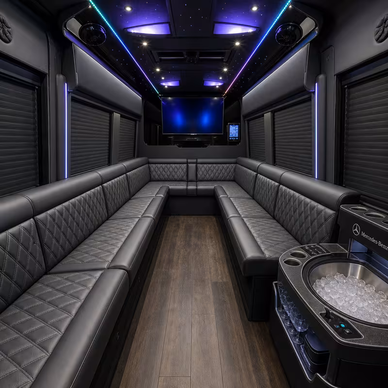14 Passenger Sprinter Limo Interior