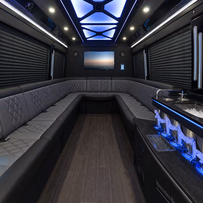 14 Passenger Sprinter Limo Interior